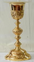 French antique solid silver gilt Baroque Chapel Set